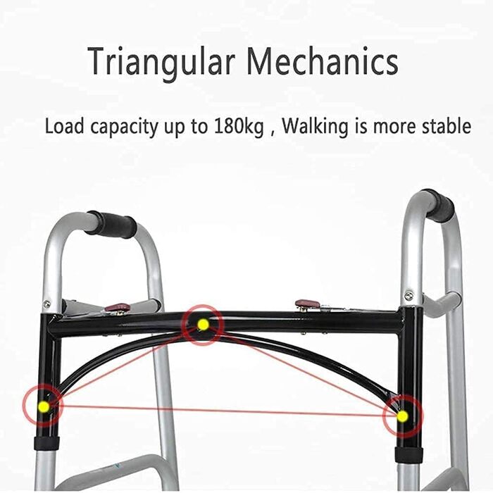 Допоміжні засоби для ходьби для людей похилого віку, Розбірні ходунки, Допоміжні засоби для ходьби, портативні, легкі, з передньою підніжкою, з колесами, Допоміжний засіб для ходьби з алюмінієвого сплаву, 8-швидкісне регулювання висоти для людей похилого 