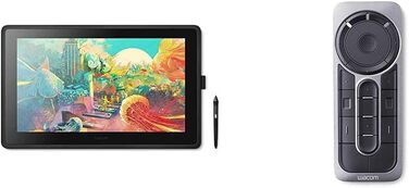 Планшет Wacom Cintiq 16 Creative Pen Display Tablet (для ескізів, ілюстрацій і малювання безпосередньо на екрані, з дисплеєм Full HD (1 920 x 1 080), підходить для Windows і Mac), чорний (22 дюйми, комплект з пультом дистанційного керування ExpressKey)