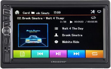 Автомагнітола Creasono 2DIN DAB автомагнітола 2-DIN-DAB/FM, сенсорний дисплей, Bluetooth, гучний зв'язок гучного зв'язку, 4х45 Вт (автомагнітола з камерою заднього виду DAB, автомагнітола DAB з Bluetooth MP3, автомобільні системи гучного зв'язку)