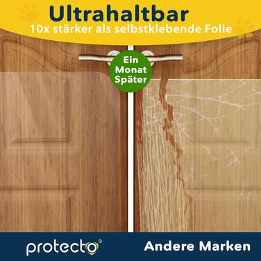 Захист від подряпин на дверях PROTECTO з 2 упаковок для собак - 90x40 см Захист від подряпин для котів, Стійкий до подряпин захист котів, Прозора плівка проти подряпин для котів, Захист від подряпин на дверях Cat - Простий монтаж за допомогою клейких прок
