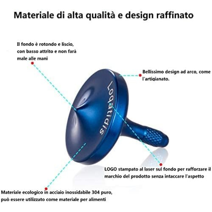 Спінінг з ідеальною стабільністю балансу та тривалим часом обертання, декомпресійна настільна іграшка для зняття стресу EDC з нержавіючої сталі для дорослих (синій)