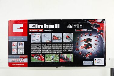 Акумуляторна газонокосарка Einhell GE-CM 36 Li Kit Power X-Change (36 В, ширина зрізу 36 см, до 350 м, безщіткова, травозбірник 40 л, висота зрізу 25-75 мм, вкл. 2 акумуляторні батареї 3,0 А-год та 2 зарядні пристрої) без комплекту для мульчування