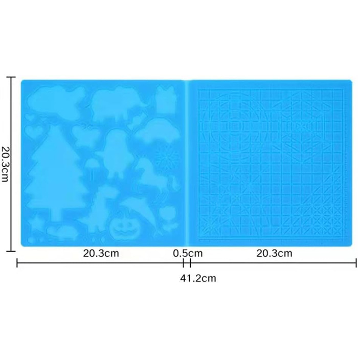 Шаблони для 3D ручок, силіконовий килимок для 3D ручок, килимок для аксесуарів для 3D ручок для дітей, дорослих і початківців для 3D принтера, килимок для малювання під трафарет 3D ручки, 41,2 * 20,3 * 2,5 см, синій