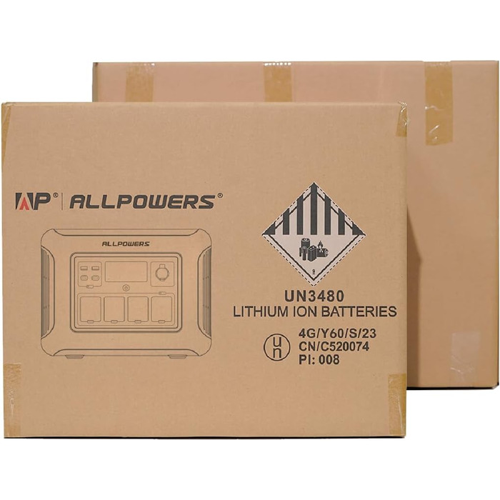 Сонячний генератор ALLPOWERS R1500 1152 Втгод із сонячною панеллю 100 Вт, 4 виходи змінного струму 1800 Вт (пікова потужність 3000 Вт), портативна електростанція з сонячною панеллю для відключення електроенергії, кемпінгу, автофургону, каравану та надзвич