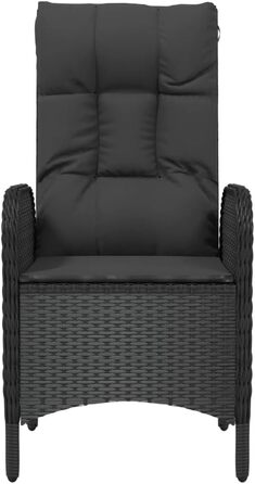 Садові стільці Hommdiy 2-місне садове крісло Poly Rattan Black Styles2 Black