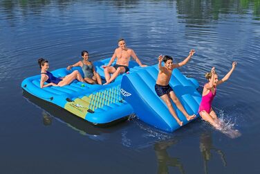 Острів для купання Bestway Summer Slide з водною гіркою 376 x 311 см