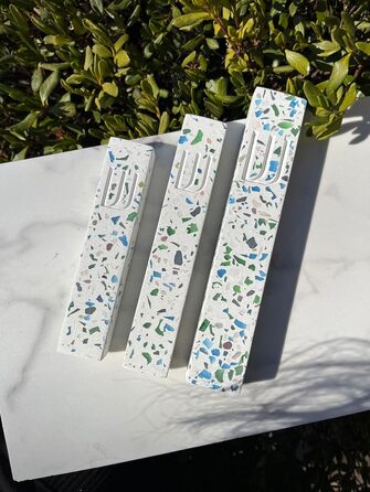 Сучасний захисний чохол A&S Mezuzah, дизайн Mezuzah, для захисту від прокручування, легке зняття та приклеювання, подарунок на новосілля та домашнє благословення (терраццо синій/зелений, 7 дюймів)