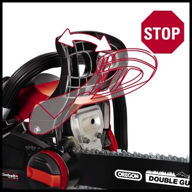 Бензинова бензопила Einhell GC-PC 1435 I TC (якісна шина та ланцюг OREGON, натягування та заміна ланцюга без інструменту, автоматична дросельна заслінка та праймер, включаючи захисний кожух шини)