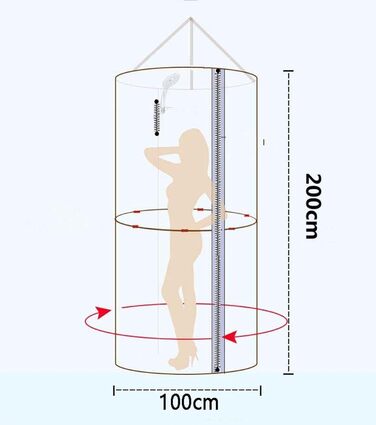 Підвісна кругла душова накидка, душова шторка для кемпінгу на відкритому повітрі, піших прогулянок, пляжу, душу, туалету, підставки для одягу, конфіденційності, B, 2M 2M B