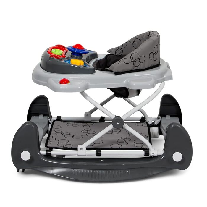 Ходунки Baninni Baby Walker 2в1 Babywalker Play і Baby Walker Baby Rocker Функція Світло, музика, Play Center Обідній стіл сірий, від 6 місяців