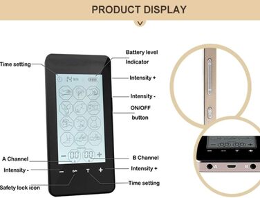 Повністю ізольований акумуляторний імпульсний масажер SETSCZY Dual Channel Tens Unit з електродними подушечками для шиї, спини, рук, полегшення хронічного болю, бодібілдингу