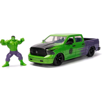 Фігурка Халка Marvel з моделлю автомобіля 2014 Dodge Ram 1500 - набір з колекційної фігурки Месників Marvel (6 см) та іграшкового автомобіля (20 см) для фанатів Marvel та дітей віком від 8 років і старше