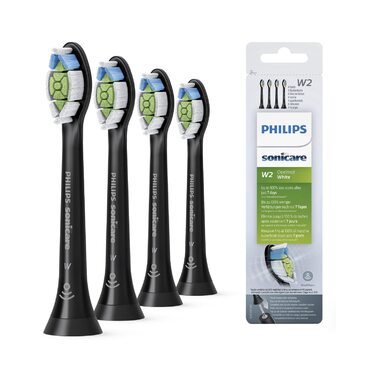 Оригінальні насадки для звукових зубних щіток Philips Sonicare Original W2 Optimal White - 8 упаковок (модель HX6068/13) (чорні, 4 шт. и (1 упаковка))