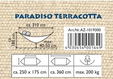 Гамак StoreoAS XXL Comfort Paradiso Terracotta ручної роботи в Бразилії 250см x 175см до 200кг в лавових кольорах Terracotta Single