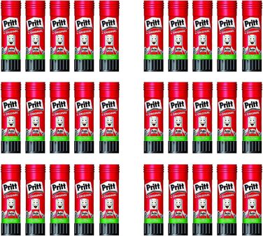 Клей Pritt Stick Economy Pack/Клей без розчинників/Водорозчинний при низькій температурі/Дитячий клей-олівець, середній (30x22 г, клей-олівець)