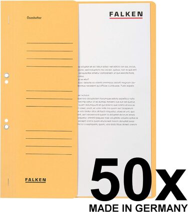 Оригінальний степлер Falken 50 Pack. Зроблено в Німеччині. Виготовлений з переробленого картону з половиною передньої обкладинки та комерційною строчкою для папки зі степлера DIN A4 Blue Angel (Chamois)