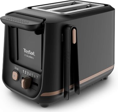 Тостер Tefal з 2 слотами, в т.ч. магнітні затискачі, великі елементи керування, 7 рівнів підсмажування, знімний ящик для крихт, функція висоти TT533811, чорний