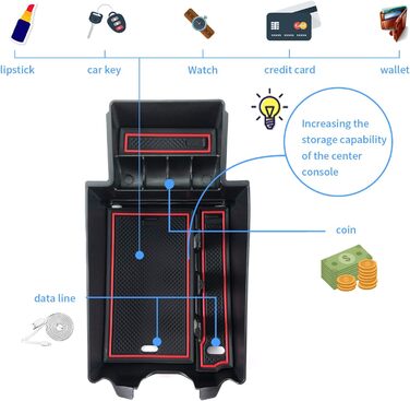 Центральна консоль YEE PIN CLA C117 2014-2018 GLA X156 2015-2019 Бардачок для органайзера підлокітника Ящик для зберігання з нековзним килимком Автомобільні аксесуари