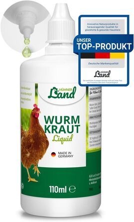 Рідина для черв'яків HHNER Land 110 мл для курей і птиці, ліки від глистів вторинні для курей, натуральний рецепт, по-друге, без глистогінних засобів