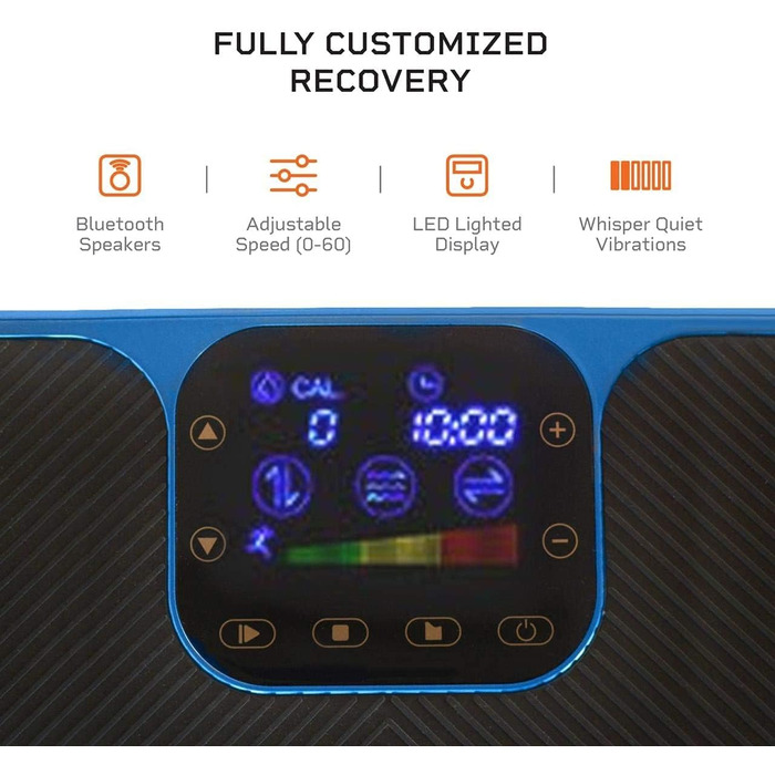 Тренажер LifePro Rumblex 4D Vibration Plate - Потрійне коливання двигуна, лінійне, пульсація 3D/4D вібраційна платформа Вібраційний тренажер для всього тіла для дому, схуднення та формування. (Синій)