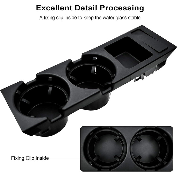 Підстаканник Geloo E46 для центральної консолі підставка для чашки подвійна підставка для чашки монетниця 51168217953 для B-M-W E46 3 серії E46 316i 318d 318i 320d 320i 323i 325i 325xi 328i 330d 330i M3 Black