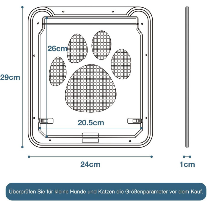 Заслінка для домашніх тварин PETLESO для дверей з екраном від мух Cat Flap Fly Screen з магнітним замком Легке встановлення Двері для собак для котів/собак (29 см * 24 см) Внутрішній розмір (26 см * 20,5 см)