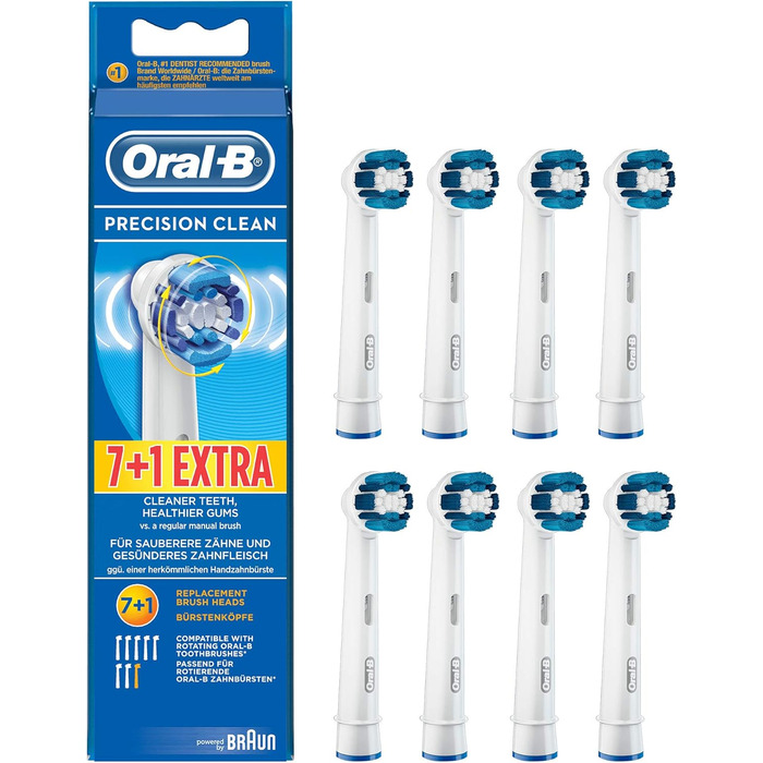 Щітки Braun Oral-B EB Precision Clean 7 1 Blue White 8 шт. (1 упаковка)