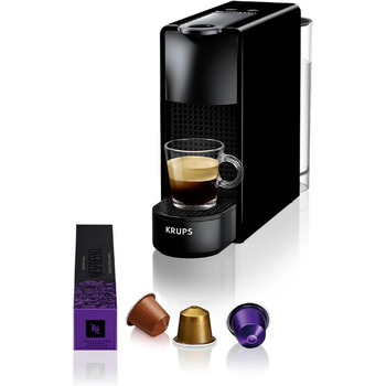 Кавоварка в капсулах Nespresso Krups XN1108 Essenza 14 капсул 19 бар Режим енергозбереження 1260 Вт 0,6 л 8,03 х 3,31 х 12,99 см чорний Клас енергоспоживання A Чорний без піноутворювача молока Одинарний