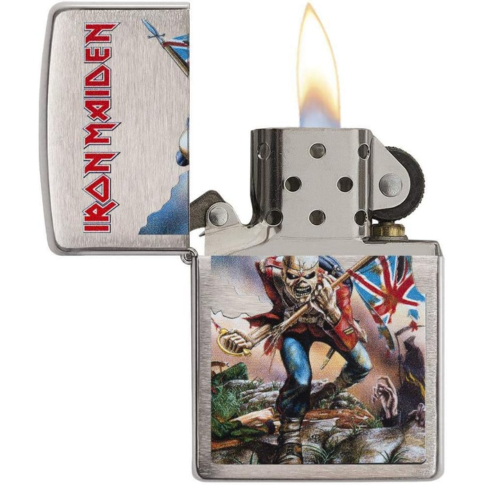 Запальничка Zippo 29432 Iron Maiden-Chrome Brushed-Spring 2017, срібляста, 5.8 x 3.8 x 2 см