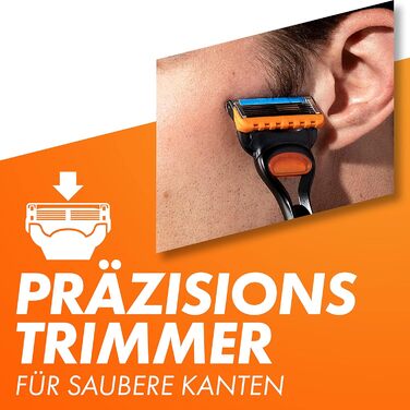 Леза для бритви Gillette Fusion 5, 18 змінних лез для мокрих бритв чоловічі з 5-кратним лезом, Зроблено в Німеччині (подарунковий набір з гелем для гоління)