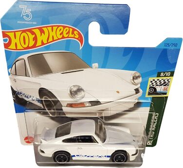 Ретро-гонщики 8/10 - HKG42 - Коротка картка - білий - Mattel 2023, 911 Carrera RS 2.7 -