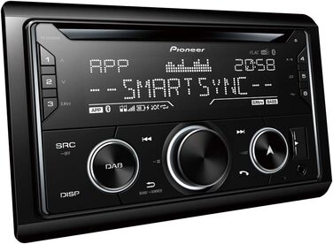 Автомобільна радіостанція Pioneer FH-S820DAB з подвійним DIN DAB тюнером, гучний зв'язок Bluetooth, AppRadio Single