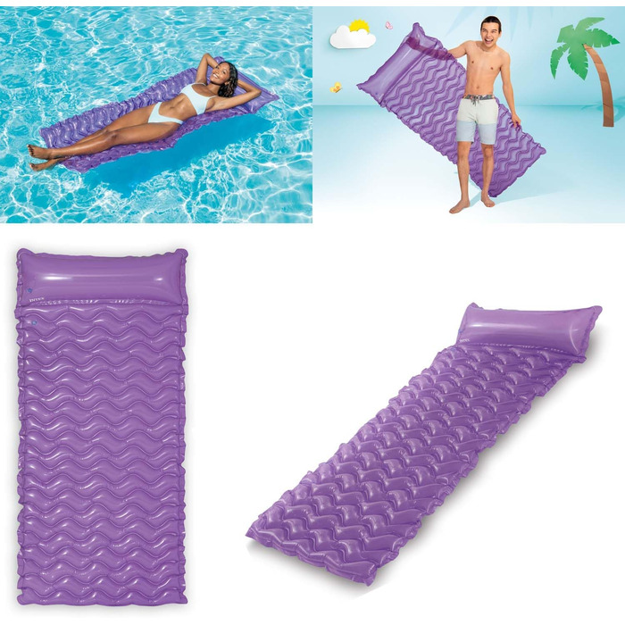 Надувний матрац - 229 x 86 см - фіолетовий, 58807EU Tote-n-Float Wave Mats -