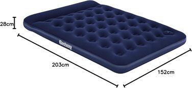 Надувне ліжко Bestway Blue Horizon Step з внутрішнім ножним насосом Double XL/Lo 203 x 152 x 28 см