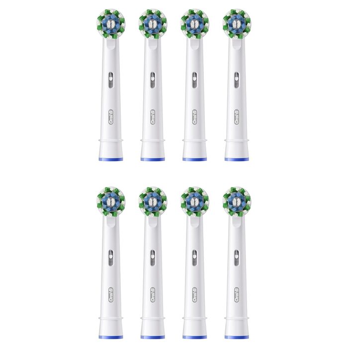 Щітки для електричної зубної щітки Oral-B Pro CrossAction, 8 шт. , чудове чищення зубів з інноваційною Х-подібною щетиною, оригінальна насадка для зубної щітки Oral-B, виробництво Німеччина біла 8 шт.