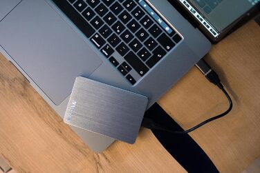 ТБ, Space Grey, зовнішній жорсткий диск, USB 3.2 GEN 1, зовнішній жорсткий диск з алюмінію, для Windows та Mac OS X, портативний жорсткий диск, USB жорсткий диск 2 ТБ Space Grey, 2