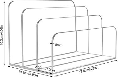 Тримач для файлів з акрилу, акриловий тримач для стовпів, прозорий вертикальний тримач для листів з 3 слотами, настільний органайзер для пошти, прозора стійка для файлів, настільний органайзер