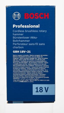 Акумуляторний перфоратор Bosch Professional 18V System GBH 18V-21 (з SDS plus, макс. енергія удару 2 Дж, безщітковий двигун, без акумулятора/зарядного пристрою)