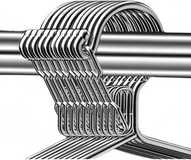 Дротяна вішалка 41,9 см, 4 мм, що замикається, 20 шт. , нержавіюча сталь, вузька, тонка, зносостійка, вітрозахисна, фіксуючий гачок, металева, компактна, для одягу, готельна, срібляста (20)