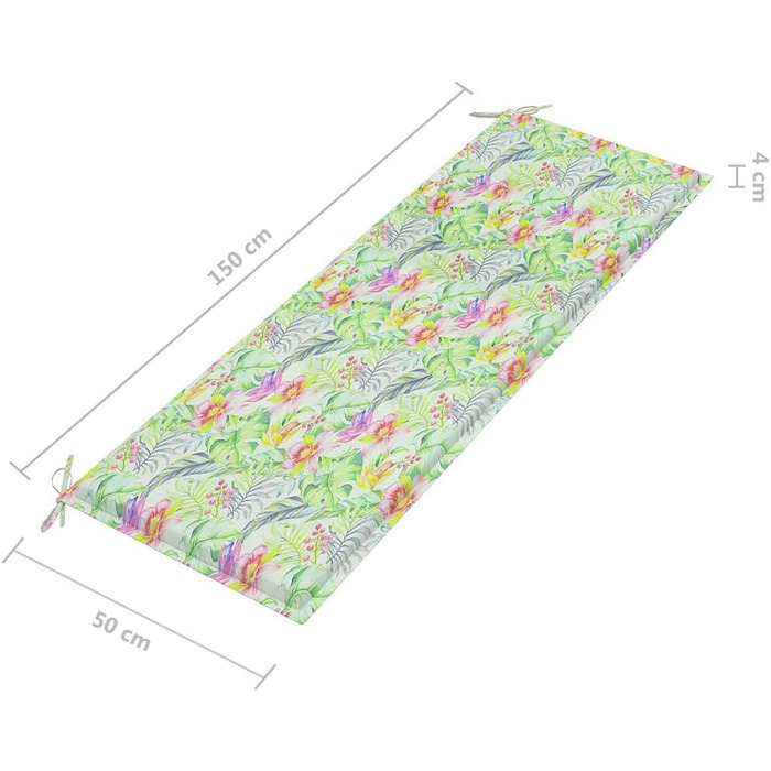 Подушка для садової лавки, Подушка для сидіння Подушка для вулиці, Подушка подушки для садової лавки, Подушка для подушки для лавки, Візерунок листя 150x50x3см Тканина Оксфорд