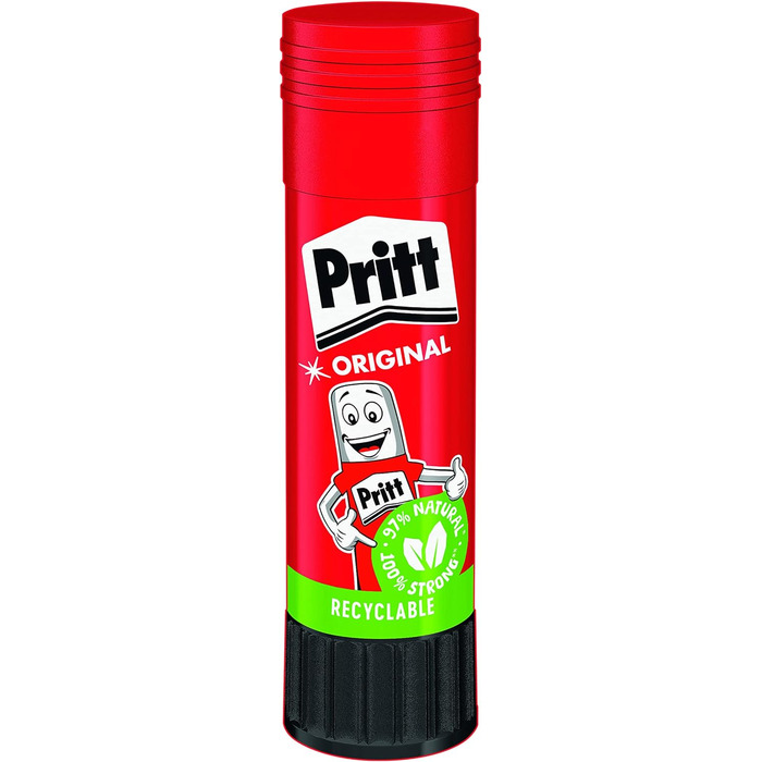 Клей-олівець Pritt, безпечний і зручний для дітей клей для мистецтва та рукоділля, міцний клей для шкільного та канцелярського приладдя, ручка Pritt 4x22 г