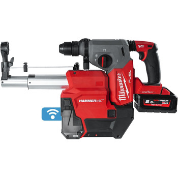 Акумуляторний комбінований перфоратор Milwaukee M18 ONEFHXDEL-552C пиловідсмоктувач