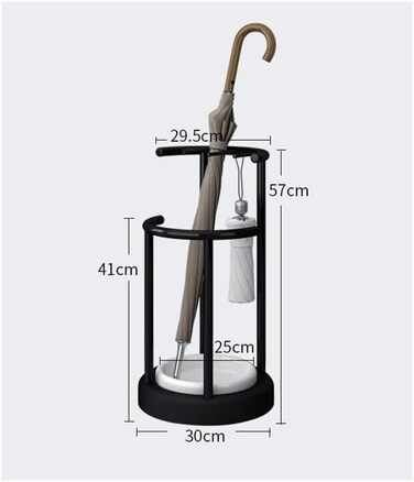 Домашня підставка для парасольок Підставка для парасольок, тримач для вхідної зони, кругла підставка для парасольки, чорні слова, порожниста парасолька відро Підставка для парасольки Кутова підставка для парасольки (колір чорний, розмір 30 * 30 * 57 см) 3