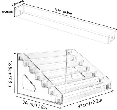 Органайзер для лаку для нігтів Jinavoty, вітрина для акрилового лаку для нігтів, прозора косметична підставка для окулярів, ефірні олії, губна помада (7 шарів)