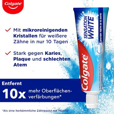 Зубна паста Colgate Sensation White 12x75 мл безпечне для емалі видалення поверхневих змін відбілювання зубів для назавжди білих зубів