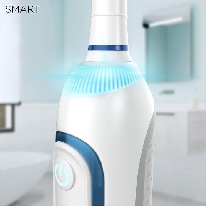 Електрична зубна щітка/електрична зубна щітка Oral-B Smart Expert, 5 режимів чищення для догляду за зубами та додаток Bluetooth, дорожній кейс, дизайн коричневого, синього кольорів