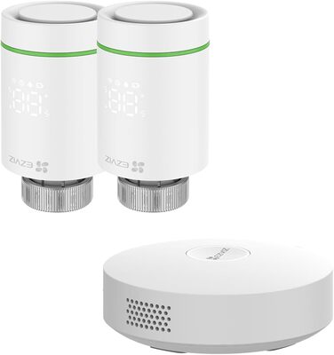 2 Thermostatic Ventils with A3 Gateway, Energy Efficient Heating Control with APP, DIY Installation, T55 Kit, 2 Thermostatic Ventils with A3 Gateway, Energy Efficient Heating Control with APP, DIY Installation, T55 Kit