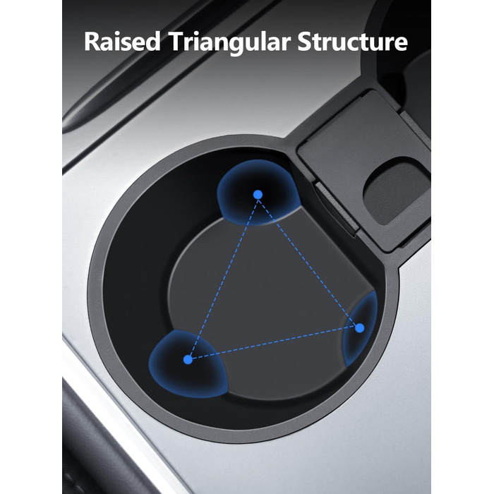 Вставка для тримача чашки ASZSK на центральній консолі для Tesla Model 3 Model Y, силіконовий тримач для чашки з міні-боксом для зберігання аксесуарів для Tesla Model 3 Model Y 2021 2022 2023 2024