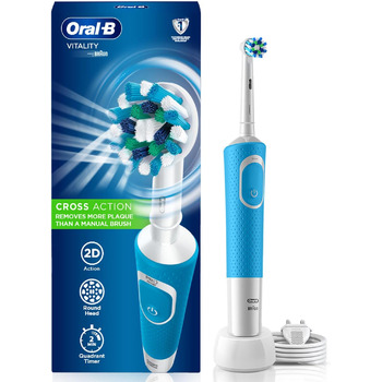 Електрична зубна щітка Oral-B 610498 Vitality 100 Crossaction, акумуляторна, синя синя одинарна