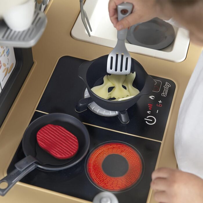 Кухня Tefal Evo - зростаюча дитяча кухня з мийкою, плитою, обідньою зоною, безліччю аксесуарів, краном, чарівною сковорідкою для млинців